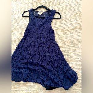 Navy blue lace free people dress.